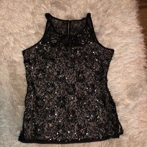 sparkly black blouse